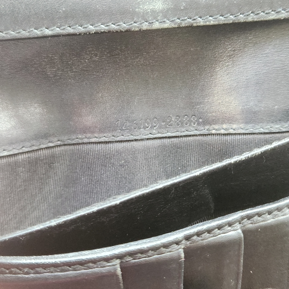 Gucci GG Black Guccissima Long Trifold Snap Wallet W/ Gucci Gold Horsebit Accent - Picture 15 of 16